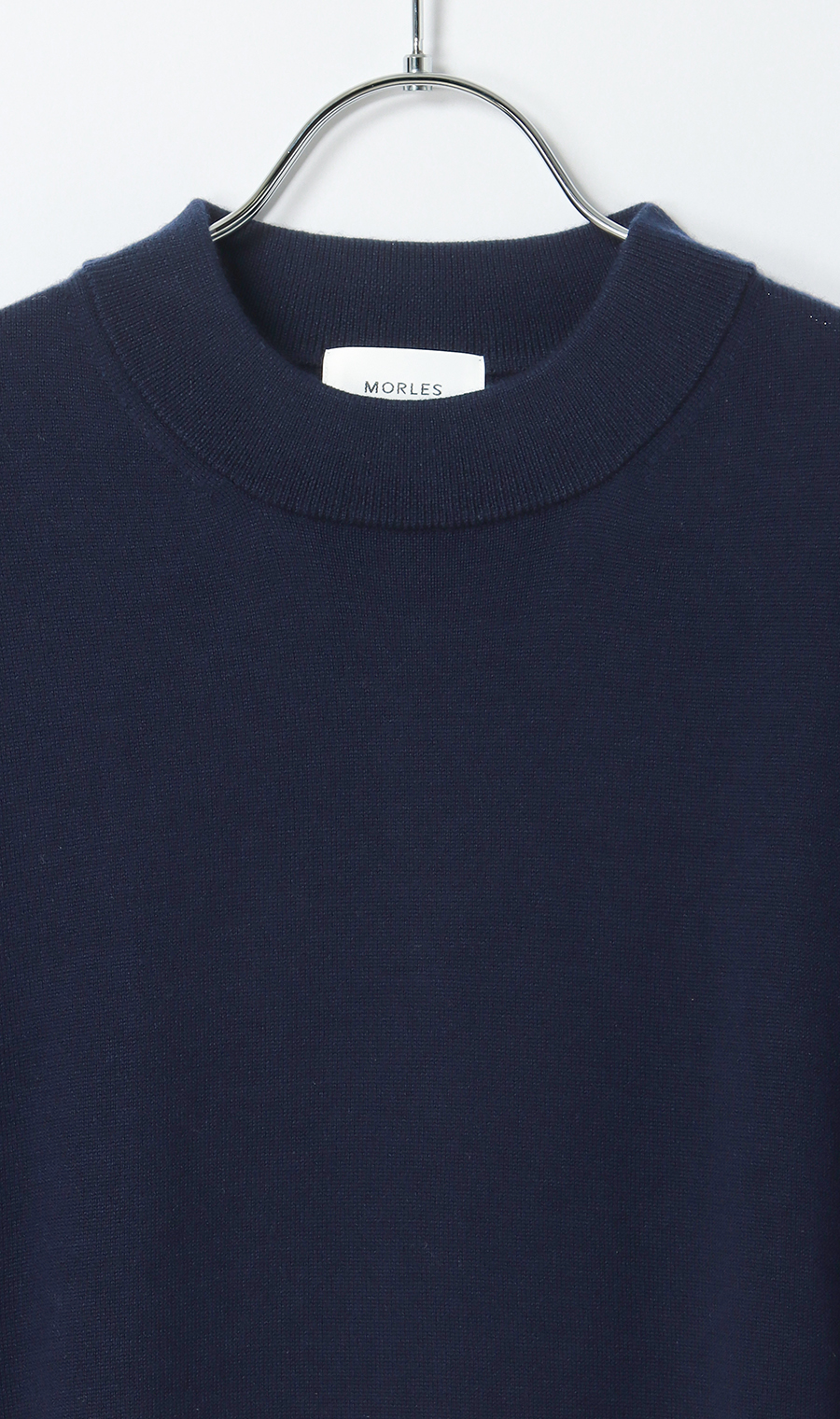 モックネックセーター【ウール100%】 ネイビー S