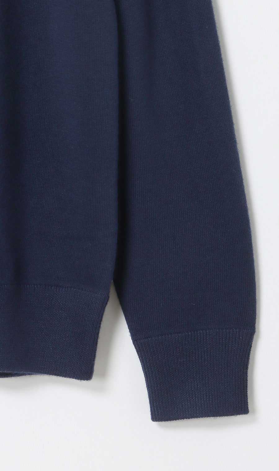 モックネックセーター【ウール100%】 ネイビー S