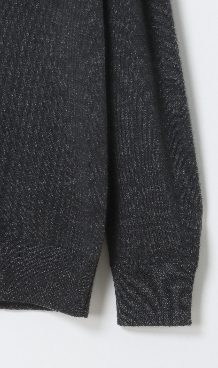 ハーフジップセーター【ウール100%】 チャコール S