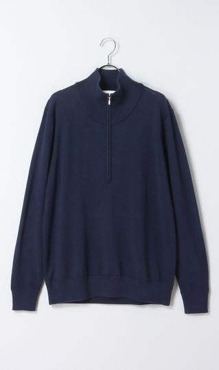 ハーフジップセーター【ウール100%】