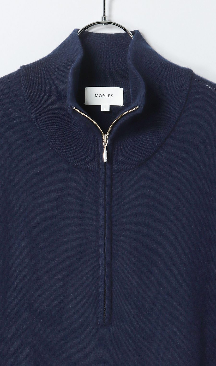 ハーフジップセーター【ウール100%】 ネイビー S