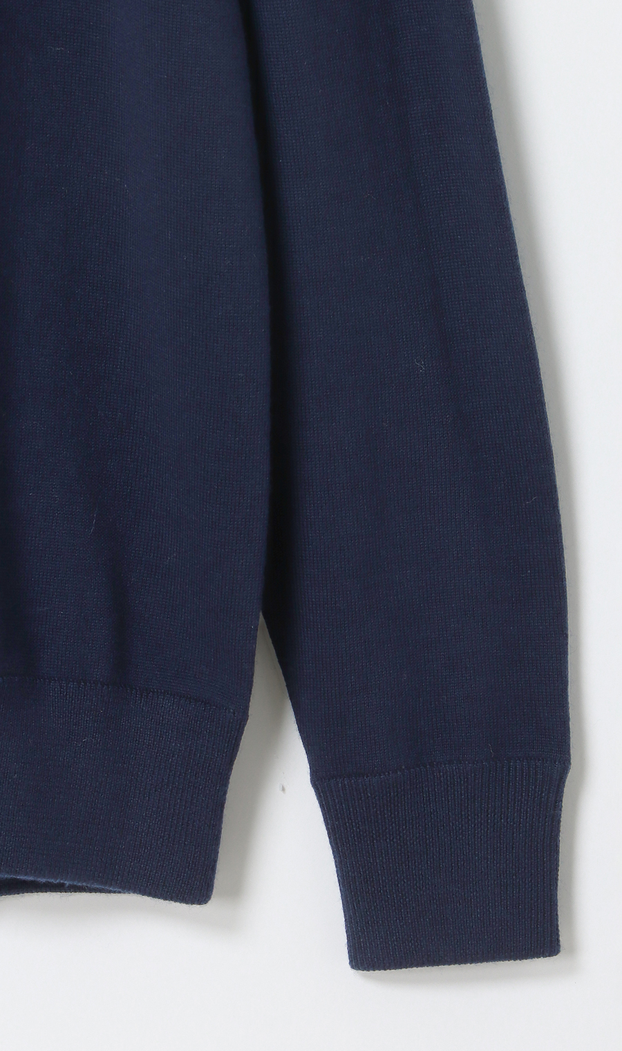 ハーフジップセーター【ウール100%】 ネイビー S