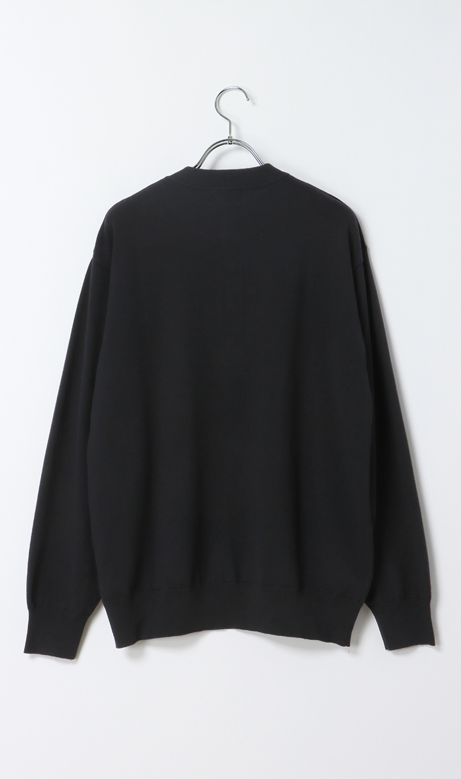 ヘンリーネックセーター【プレーティング天竺】 ブラック S