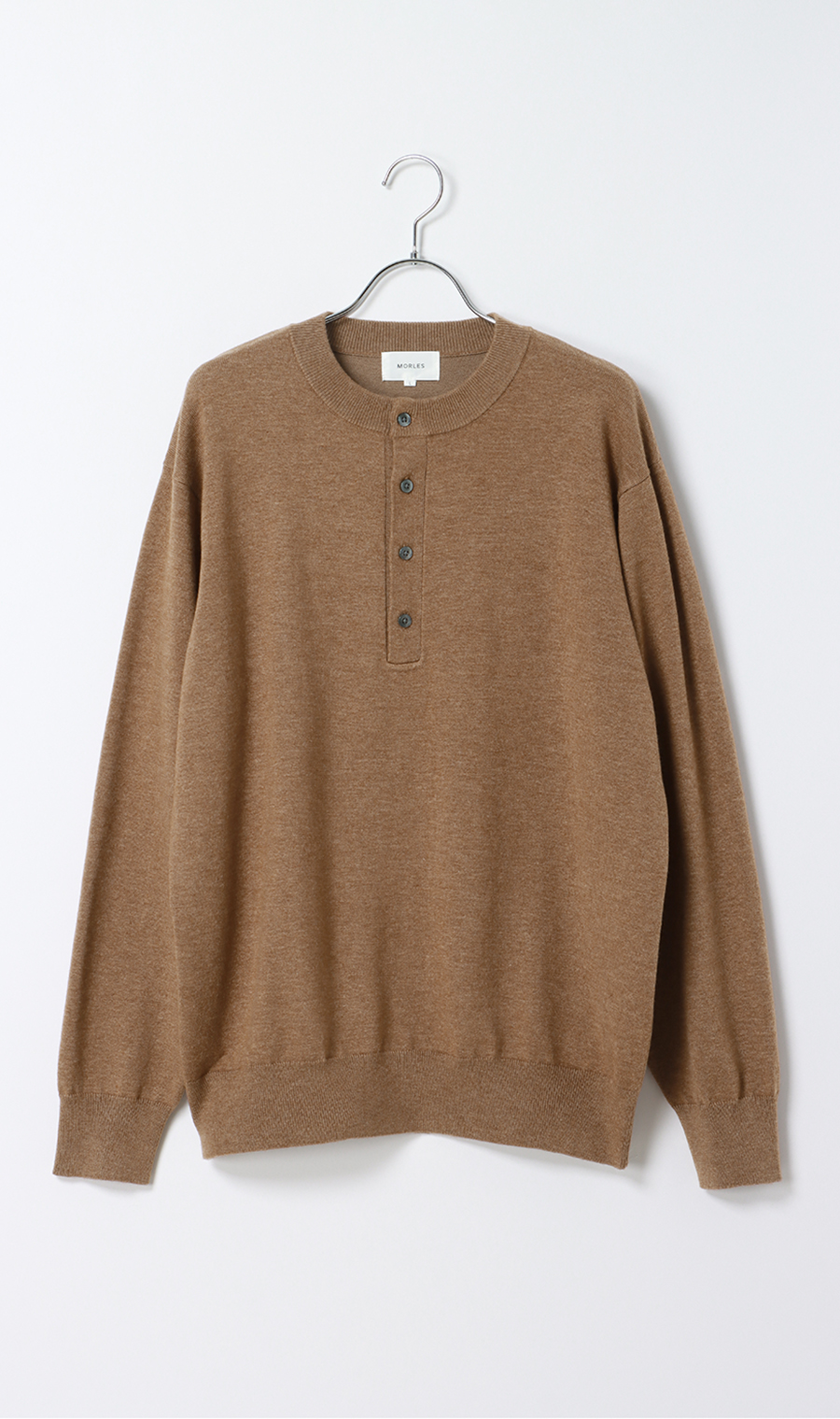 AP STUDIO ヘンリーネックニットTEE グレー Rocky Monroe セーター ニット オーバーサイズ畦編みヘンリー