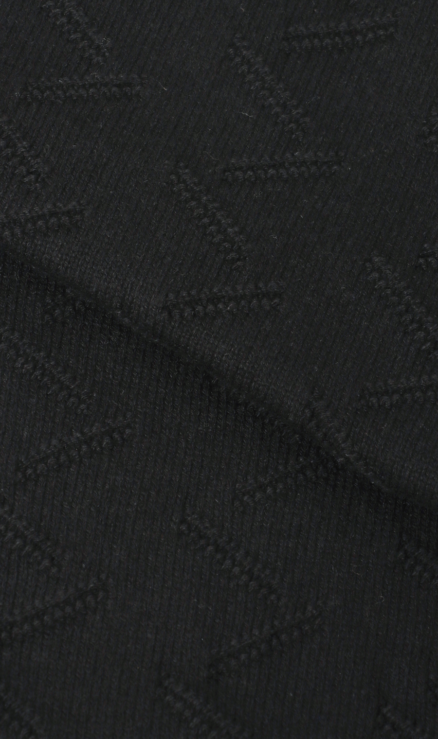 タートルネックニット【ジグザグパターン】 ブラック S