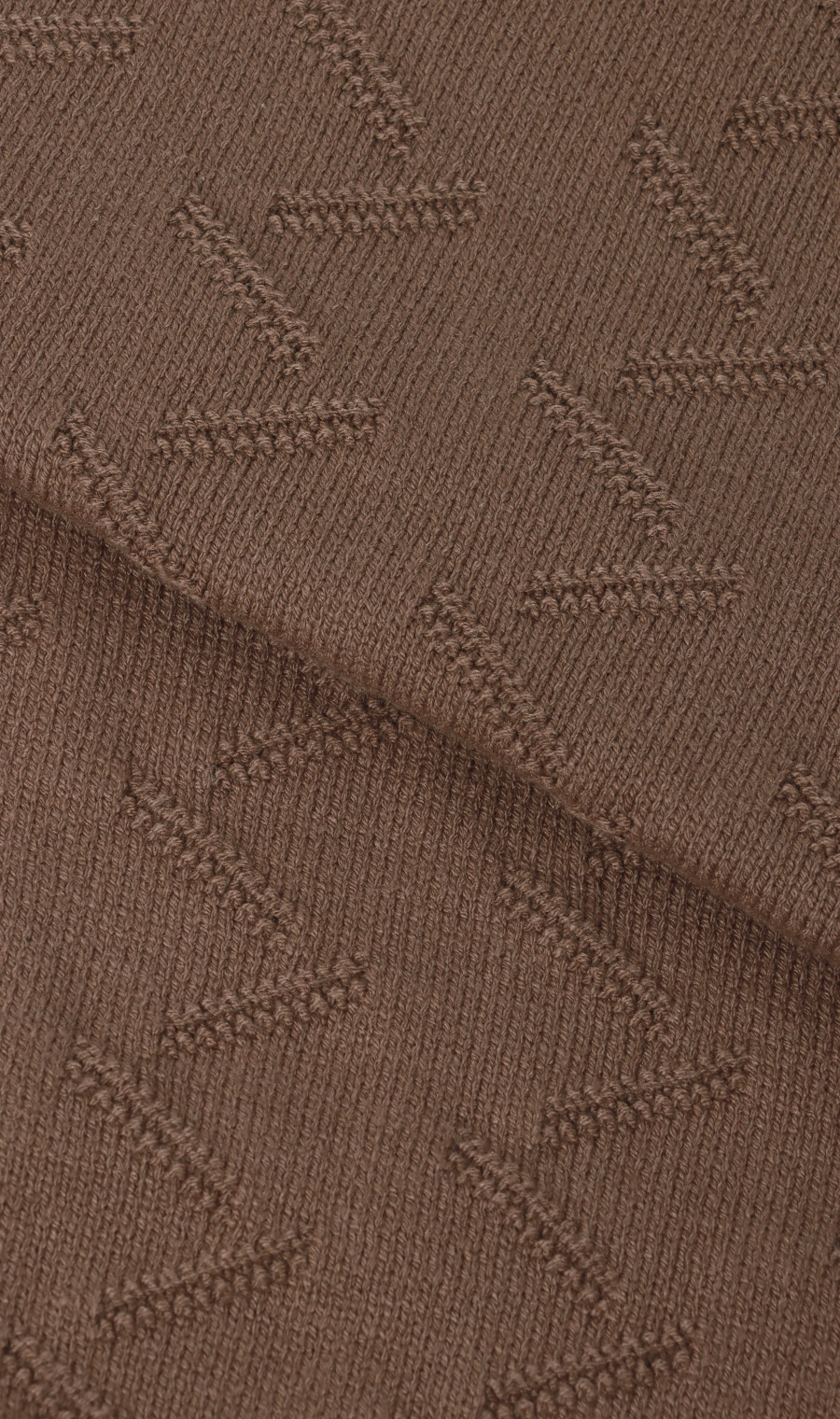 タートルネックニット【ジグザグパターン】 ブラウン S