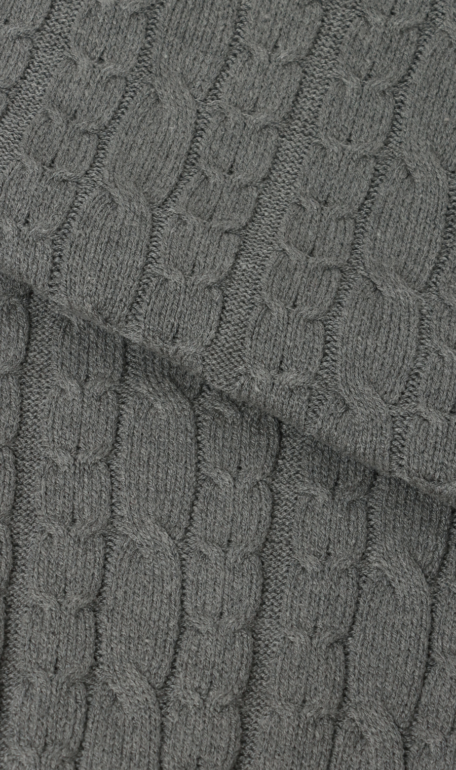 モックネックニット【ケーブルパターン】 チャコール S