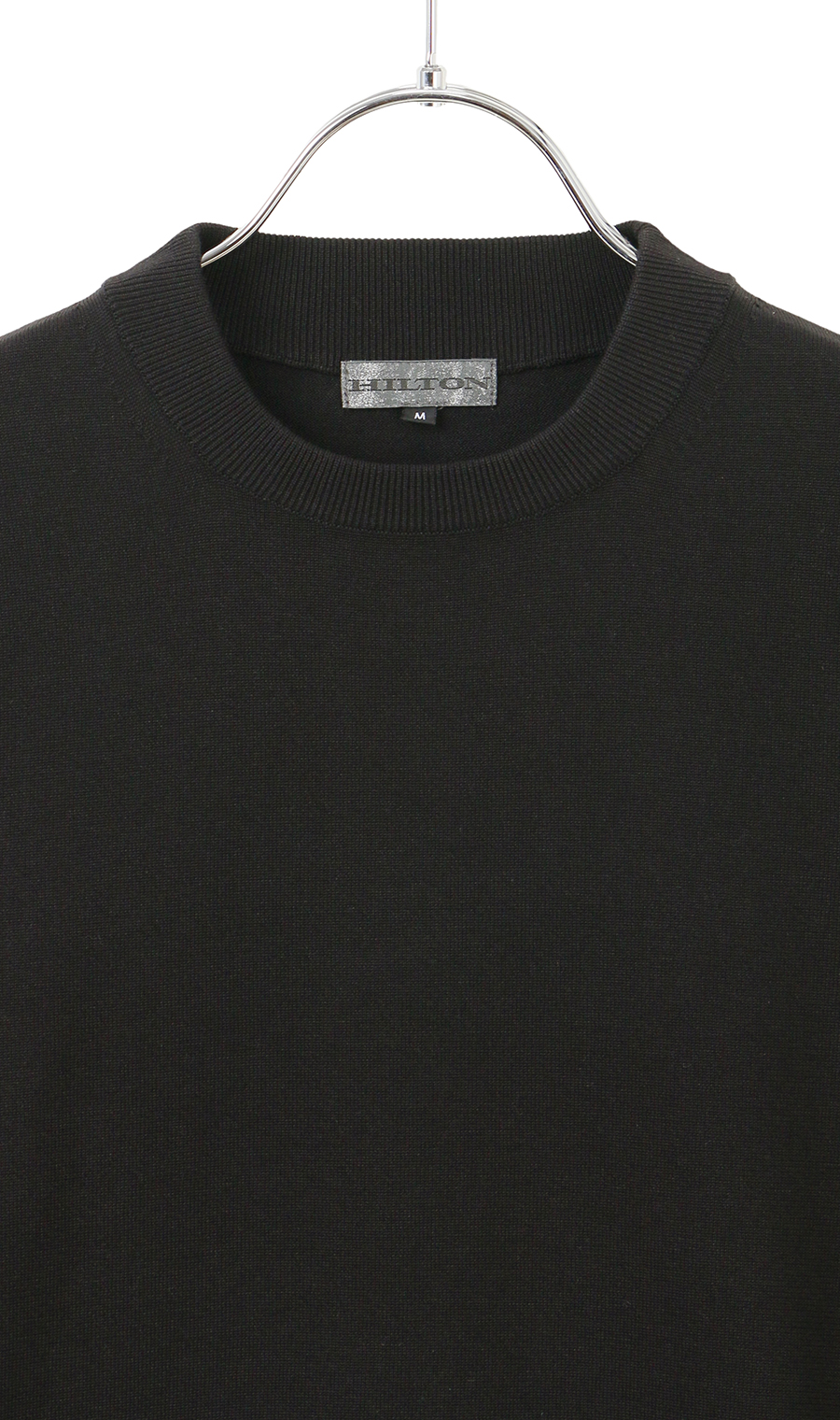 ヒルトン　戸賀ニット　ウォッシャブルシルク オペラネック ニット　ブラック シルクオペラネックニット【TOGA MODEL】【TOGA KNIT