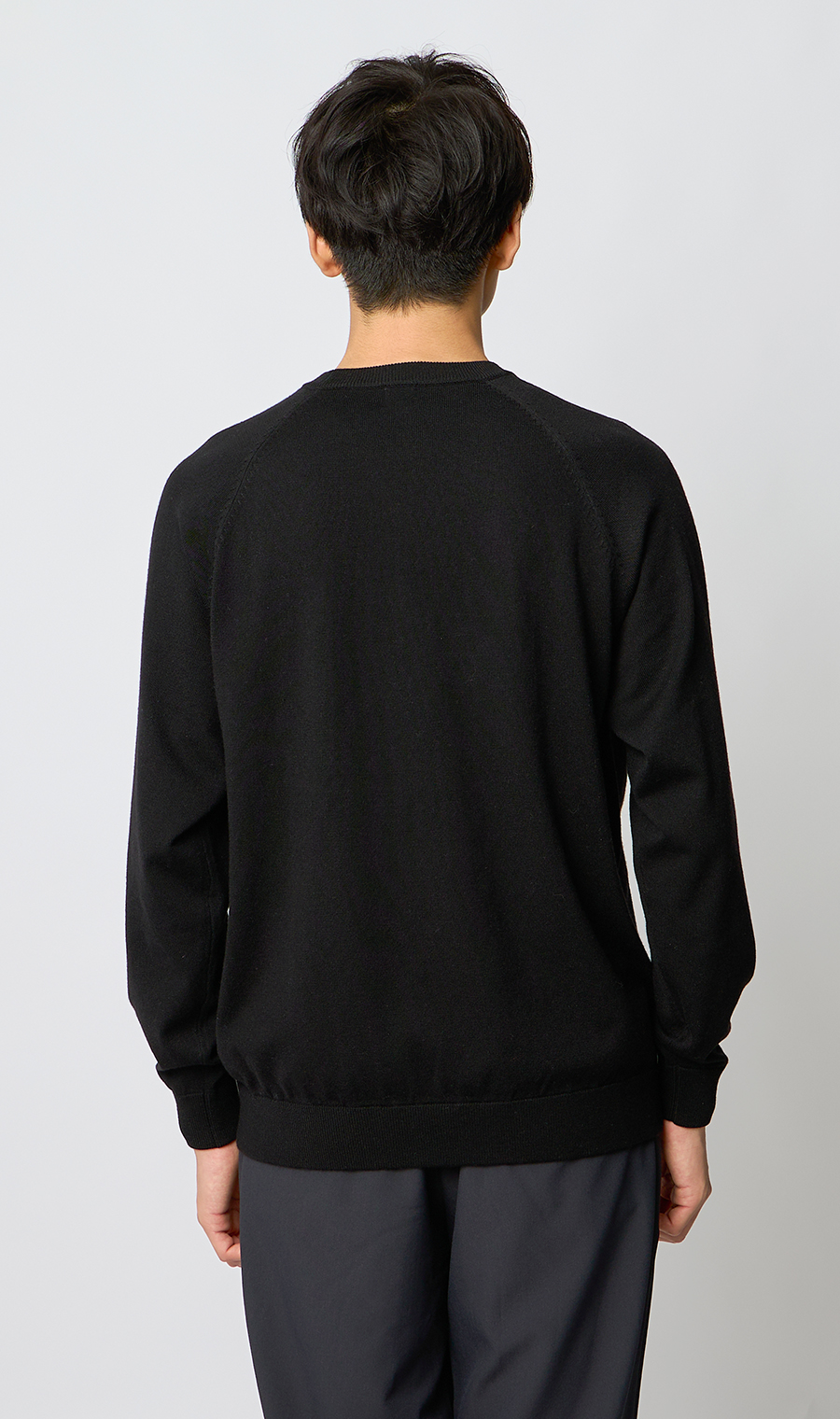 クルーネックニット【ゼロプレッシャー】 ブラック S