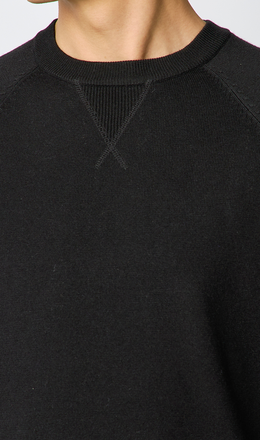 クルーネックニット【ゼロプレッシャー】 ブラック S