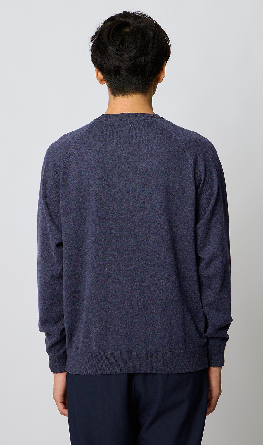 クルーネックニット【ゼロプレッシャー】 ネイビー S