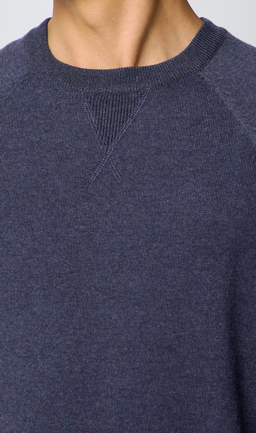 クルーネックニット【ゼロプレッシャー】 ネイビー S