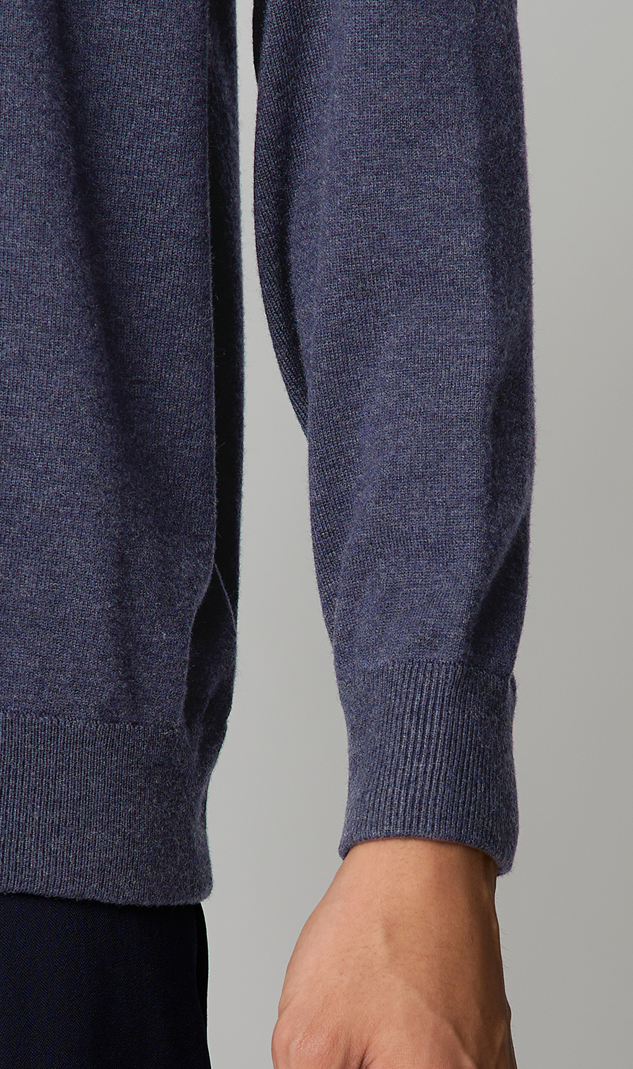 クルーネックニット【ゼロプレッシャー】 ネイビー S