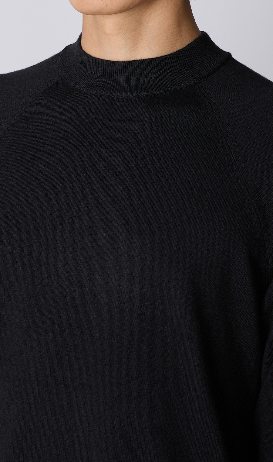 モックネックニット【ゼロプレッシャー】 ブラック S