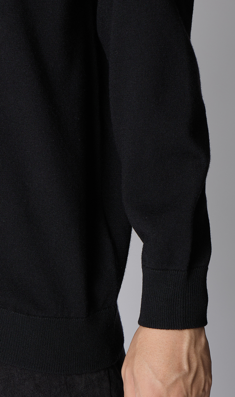 モックネックニット【ゼロプレッシャー】 ブラック S