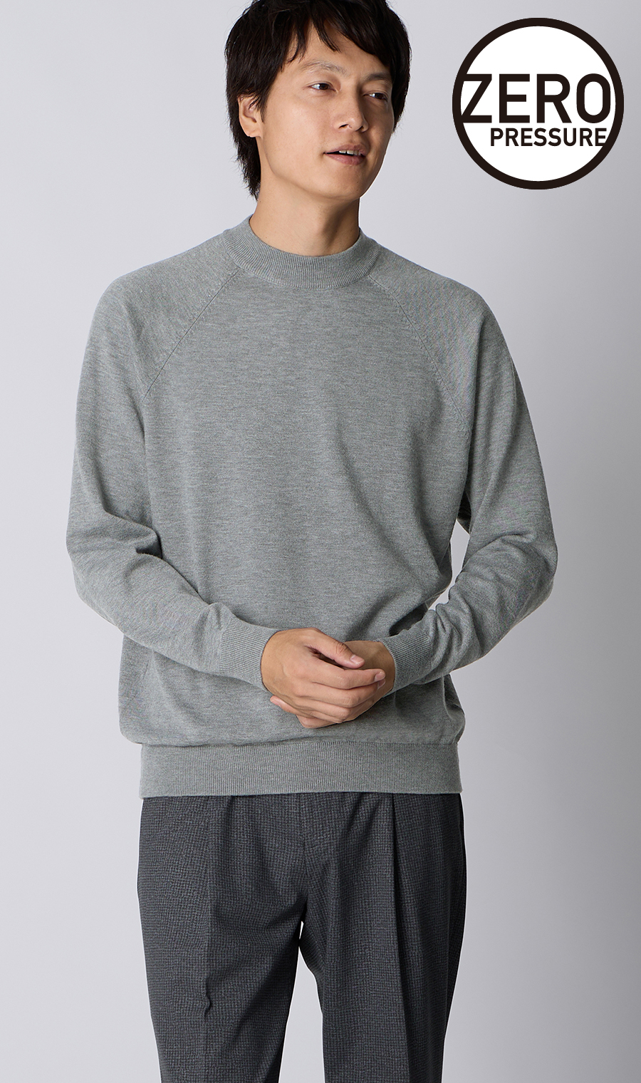 S様　専用　モックネック　白、ネイビー　２枚セット(L) リラックスFIT モックネックニット【ゼロプレッシャー】 (ZEKN5102-32) | ZERO