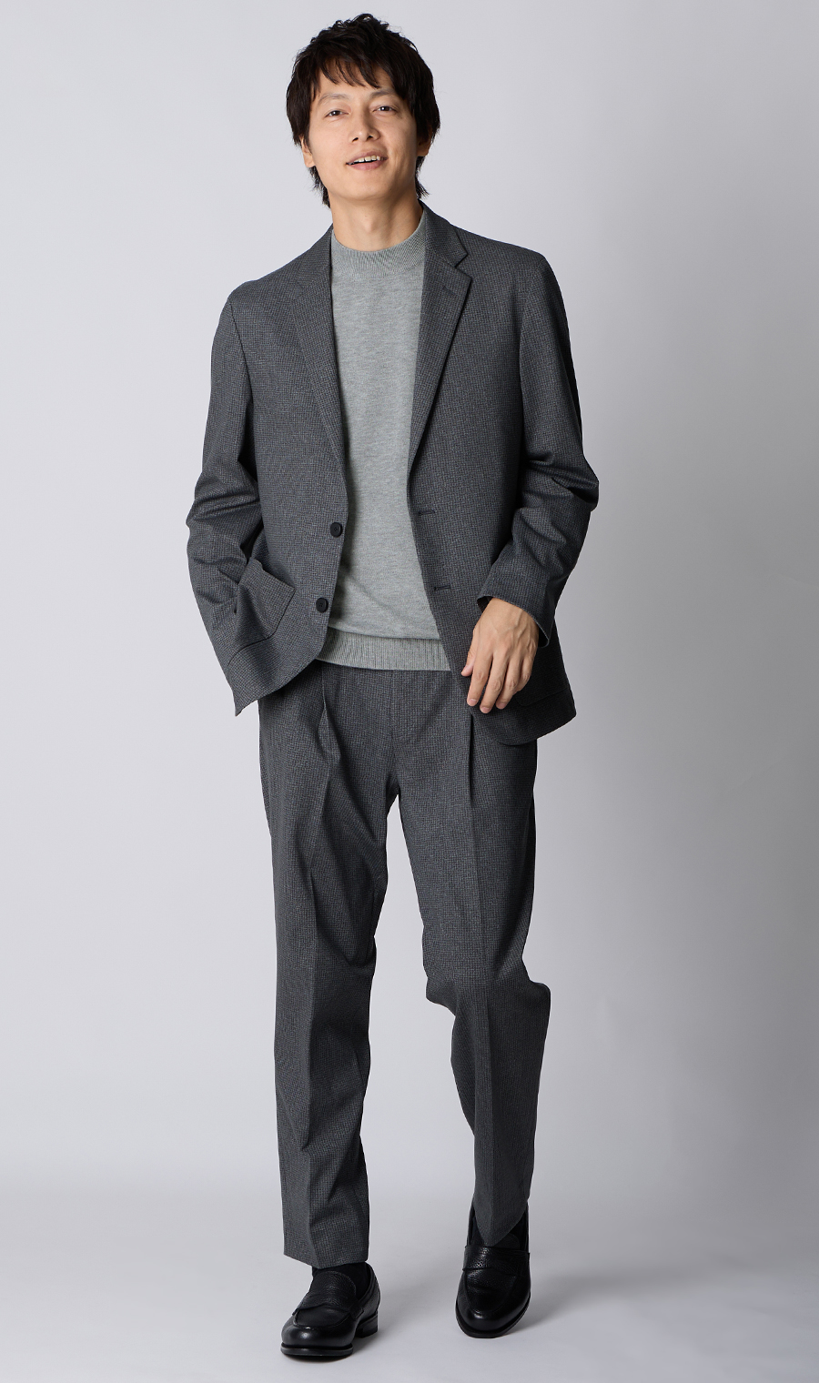 モックネックニット【ゼロプレッシャー】 グレー S