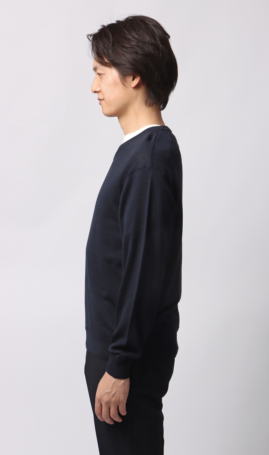 Vネックセーター【毛玉CLEAR】【＃すごセーター】 ネイビー S