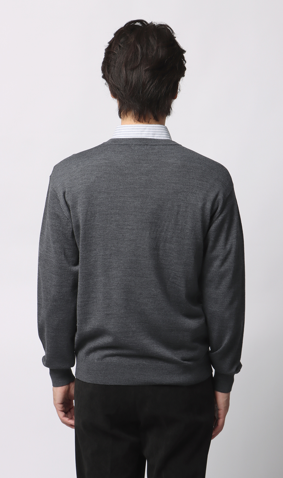 Vネックセーター【毛玉CLEAR】【＃すごセーター】 グレー S