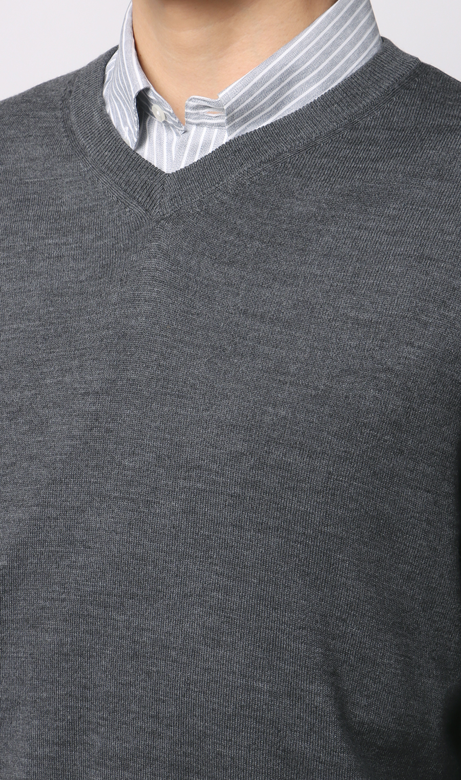 Vネックセーター【毛玉CLEAR】【＃すごセーター】 グレー S