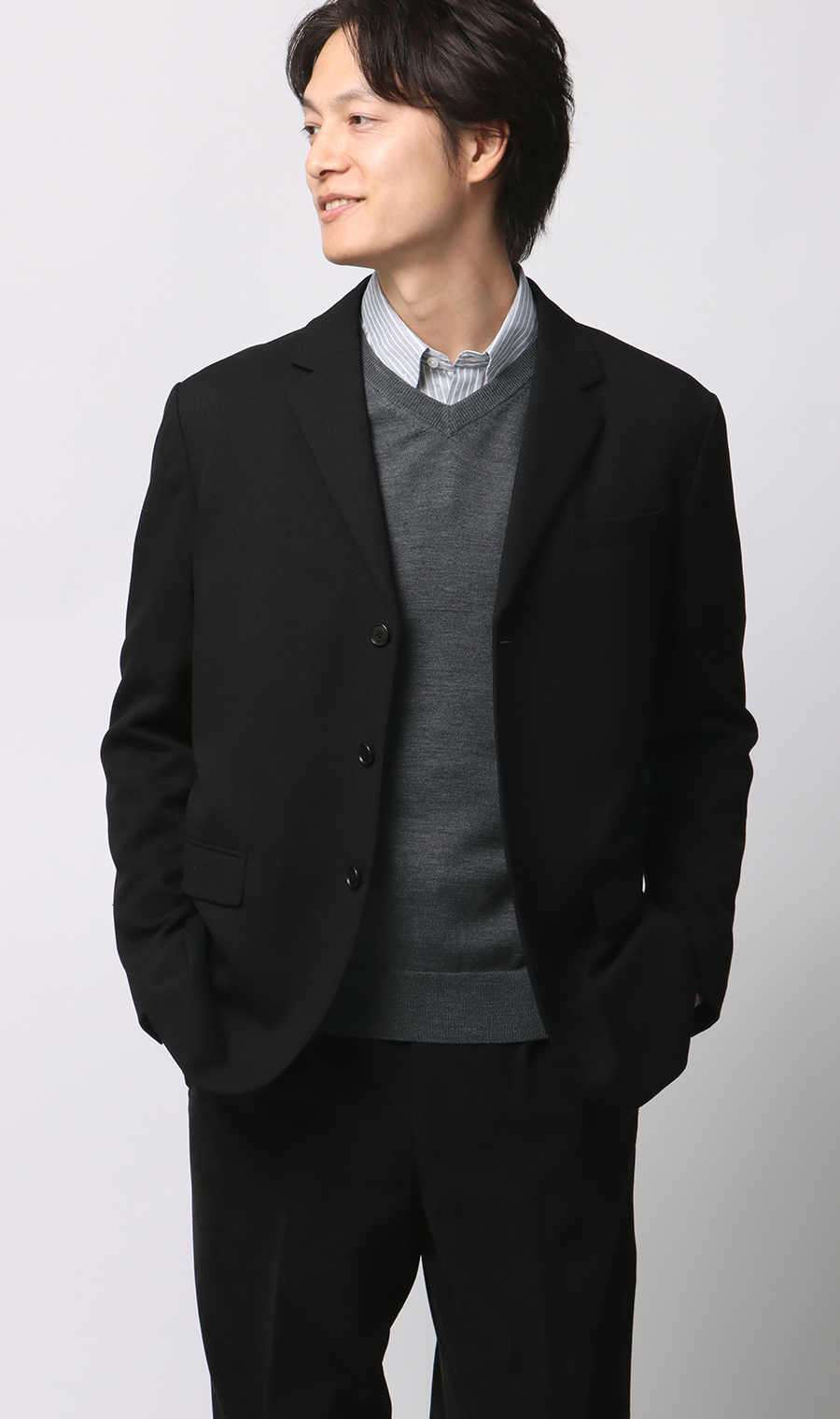 Vネックセーター【毛玉CLEAR】【＃すごセーター】 グレー S