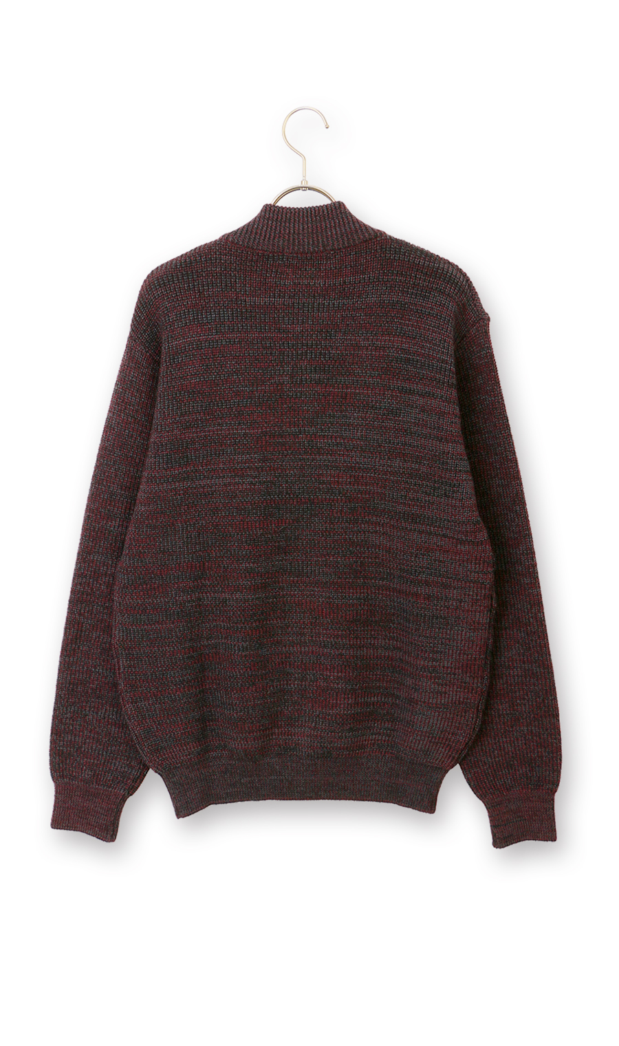 引き揃えフルジップセーター ワイン M