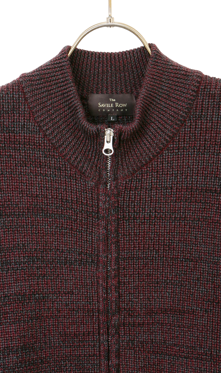 引き揃えフルジップセーター ワイン M