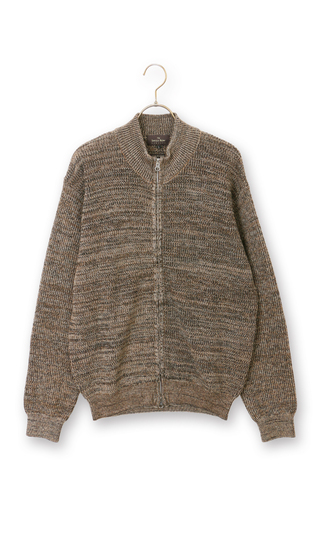 引き揃えフルジップセーター