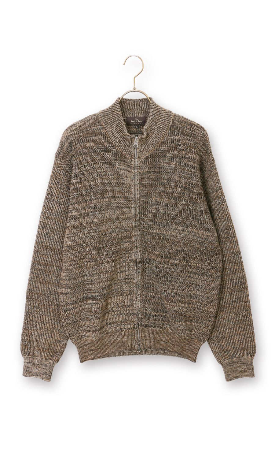 引き揃えフルジップセーター ベージュ M