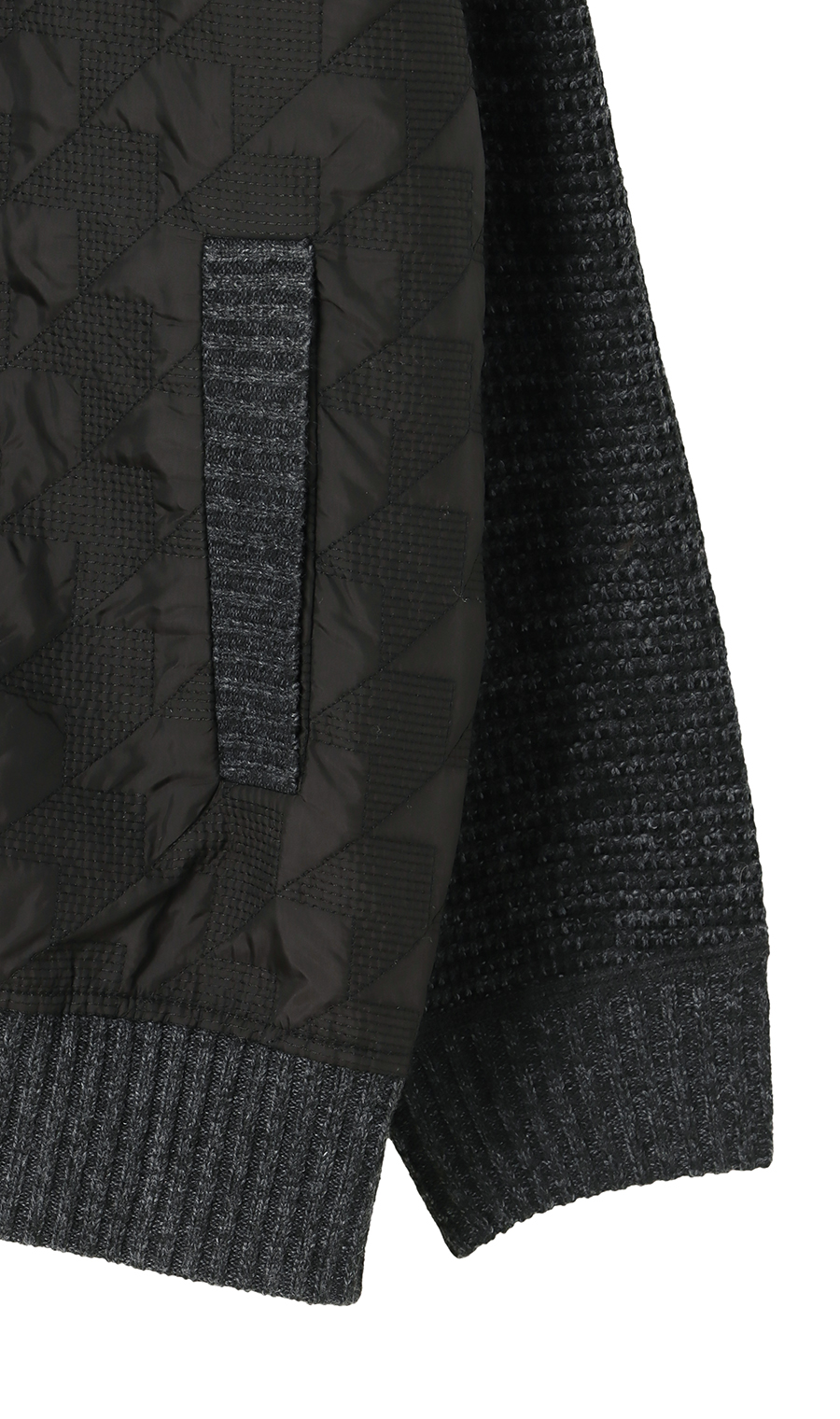 布帛コンビフルジップセーター ブラック M