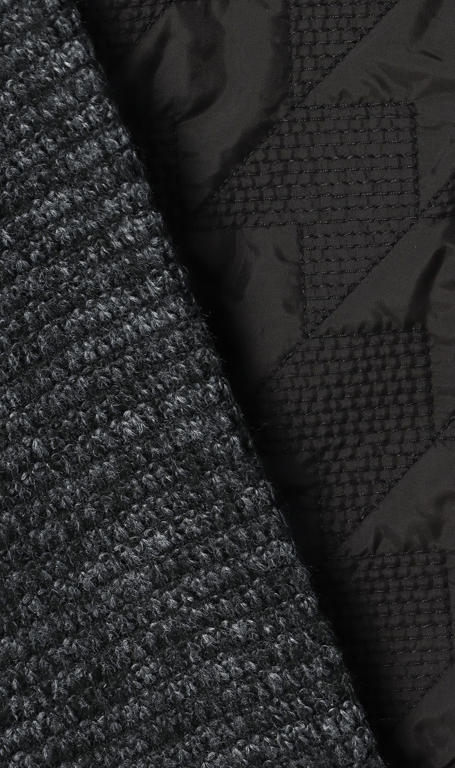 布帛コンビフルジップセーター ブラック M