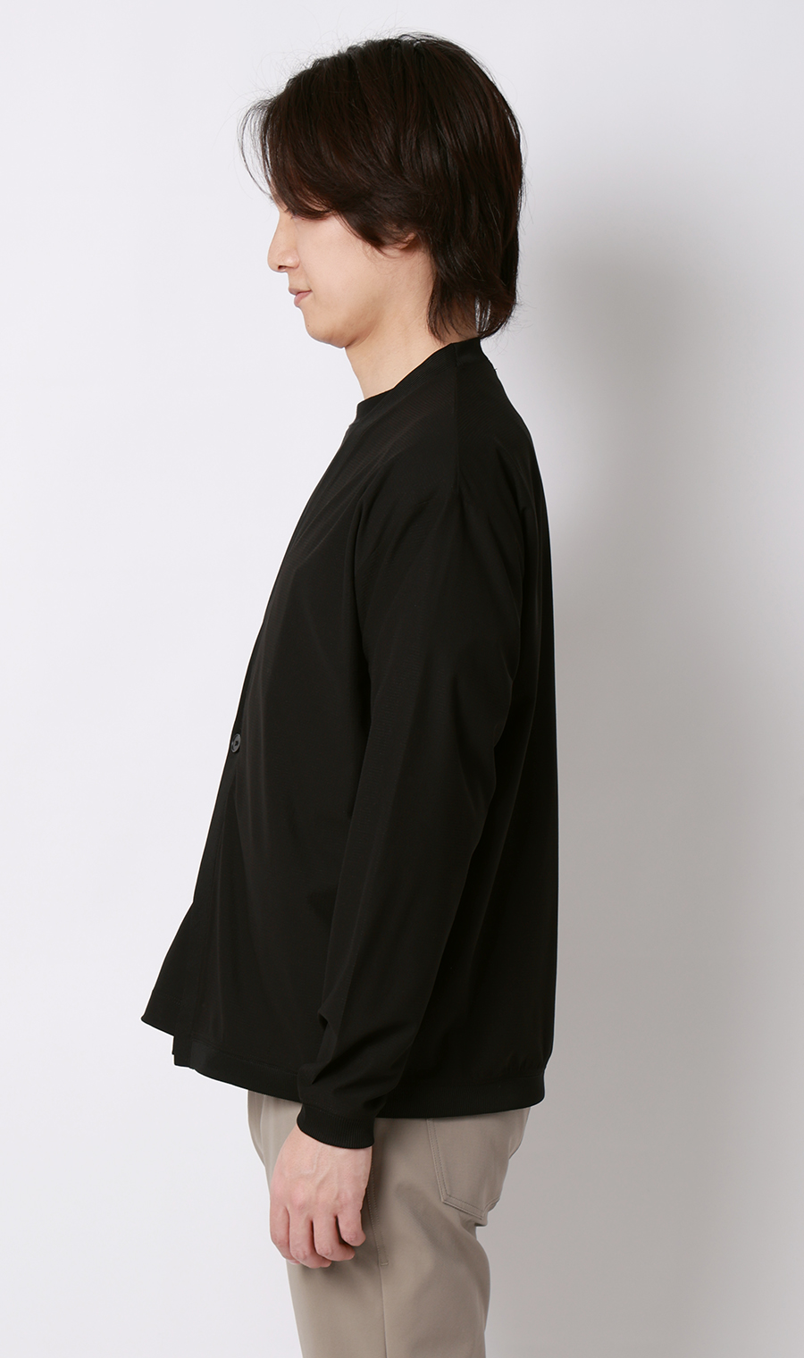 ドットメッシュカーディガン ブラック S