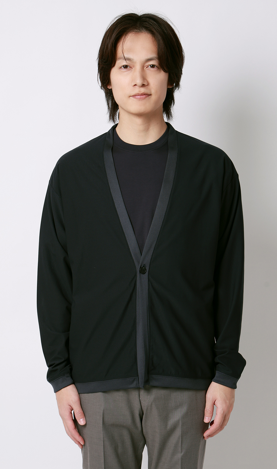 ドットメッシュカーディガン ネイビー S