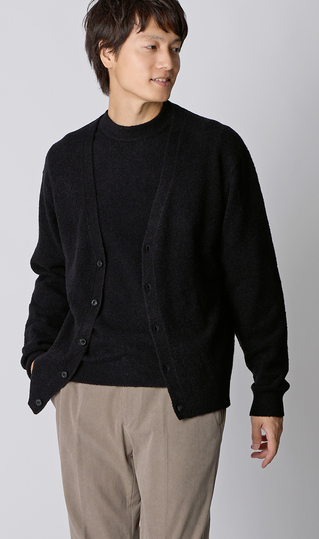 Vネックカーディガン【ブークレヤーン】 (ACKN5108-01