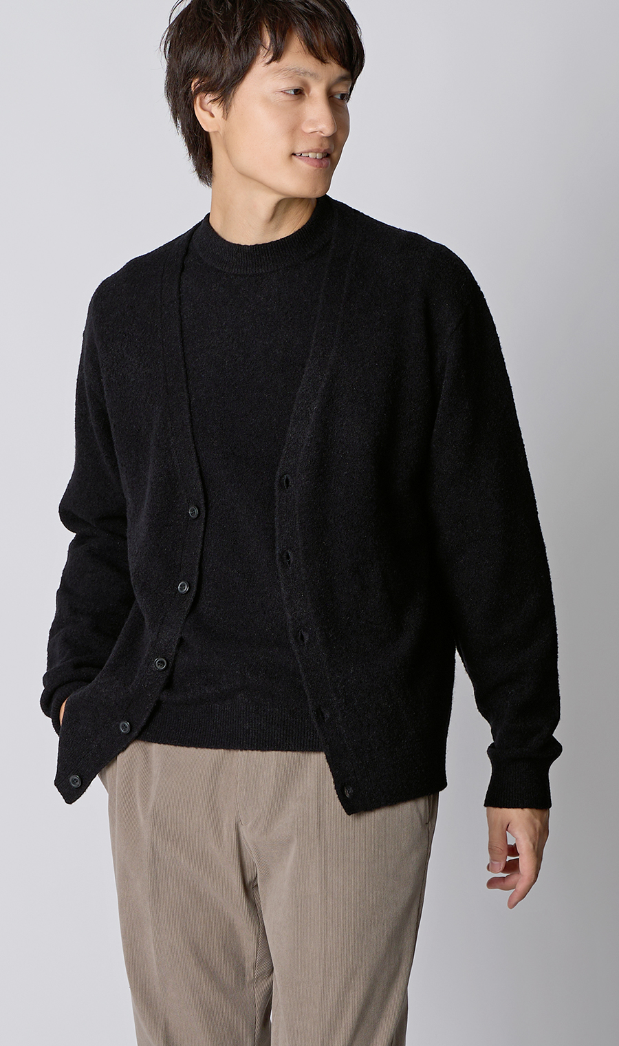 Vネックカーディガン【ブークレヤーン】 (ACKN5108-01