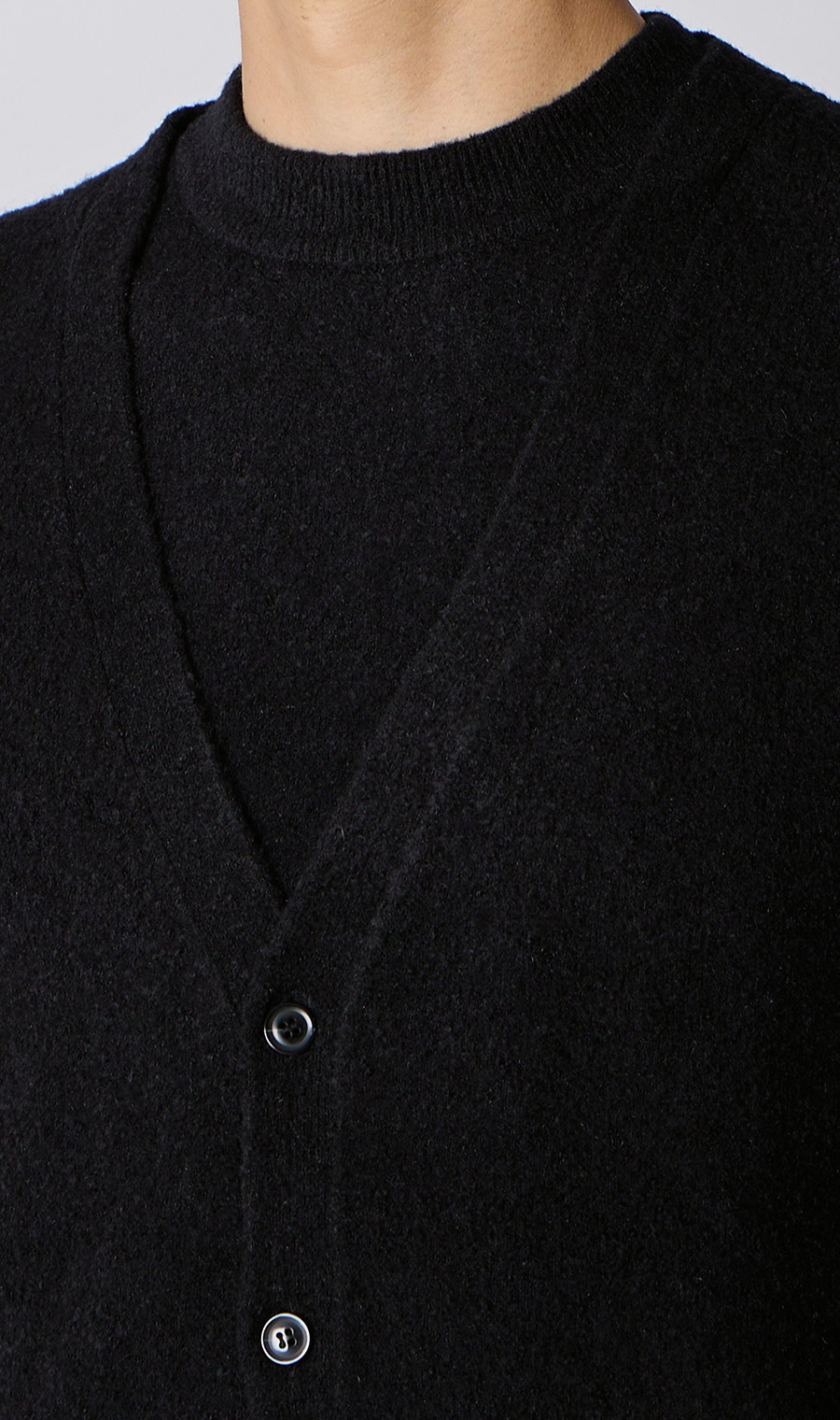 Vネックカーディガン【ブークレヤーン】 ブラック S