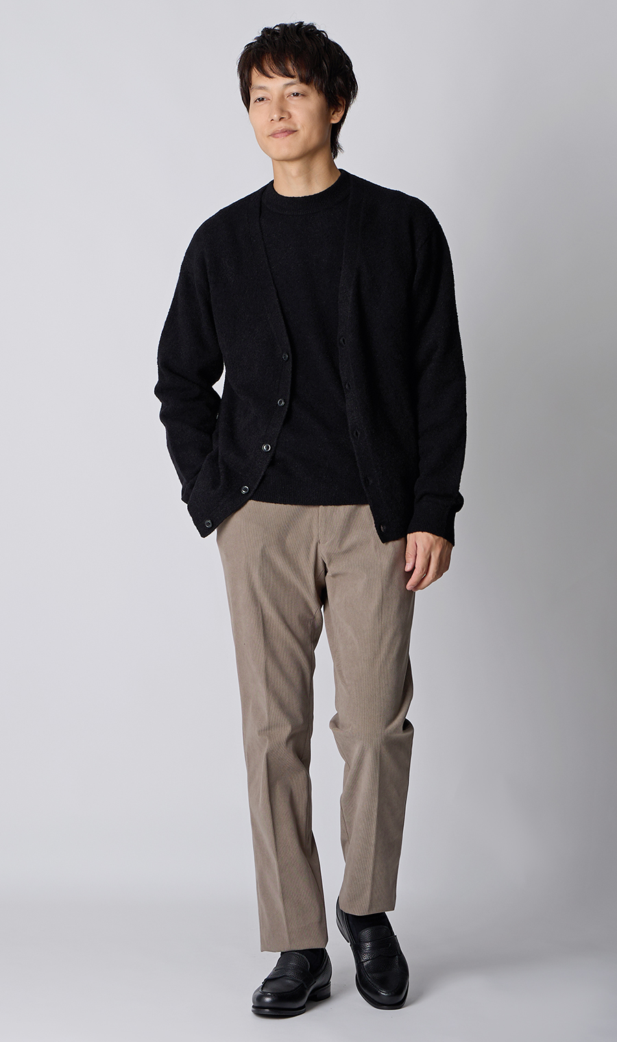 Vネックカーディガン【ブークレヤーン】 ブラック S