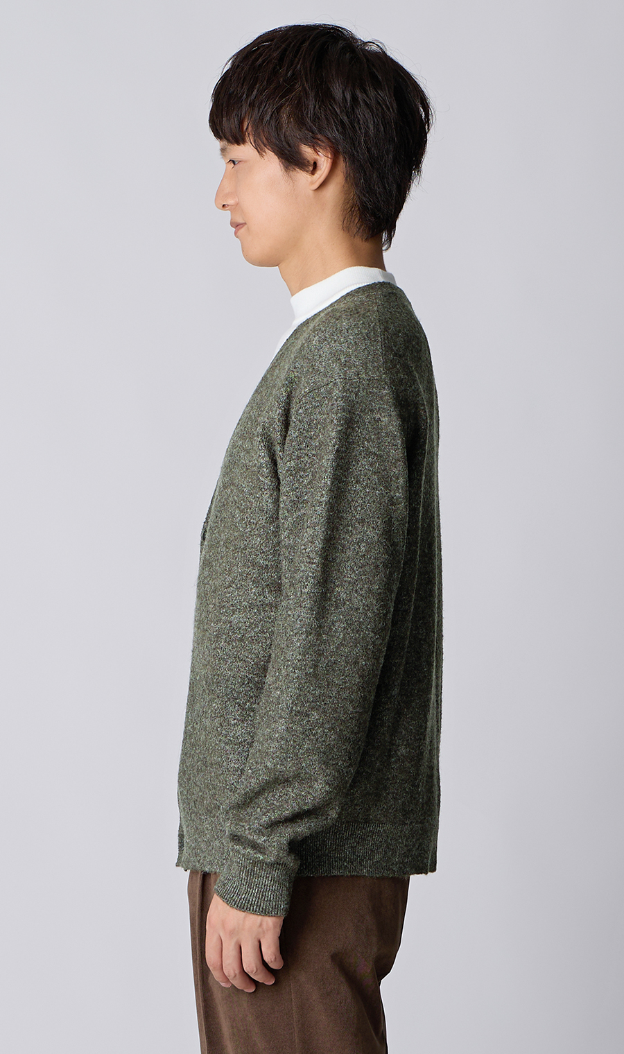 Vネックカーディガン【ブークレヤーン】 カーキ S