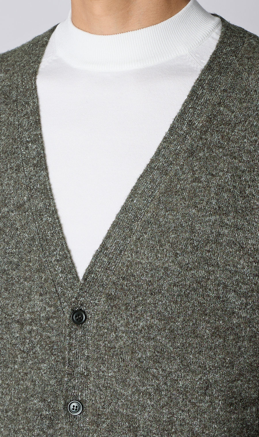 Vネックカーディガン【ブークレヤーン】 カーキ S