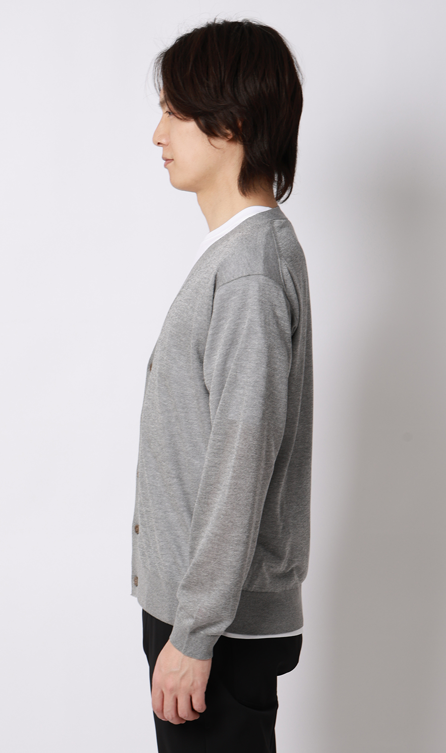 ニットカーディガン【接触冷感】 ライトグレー S