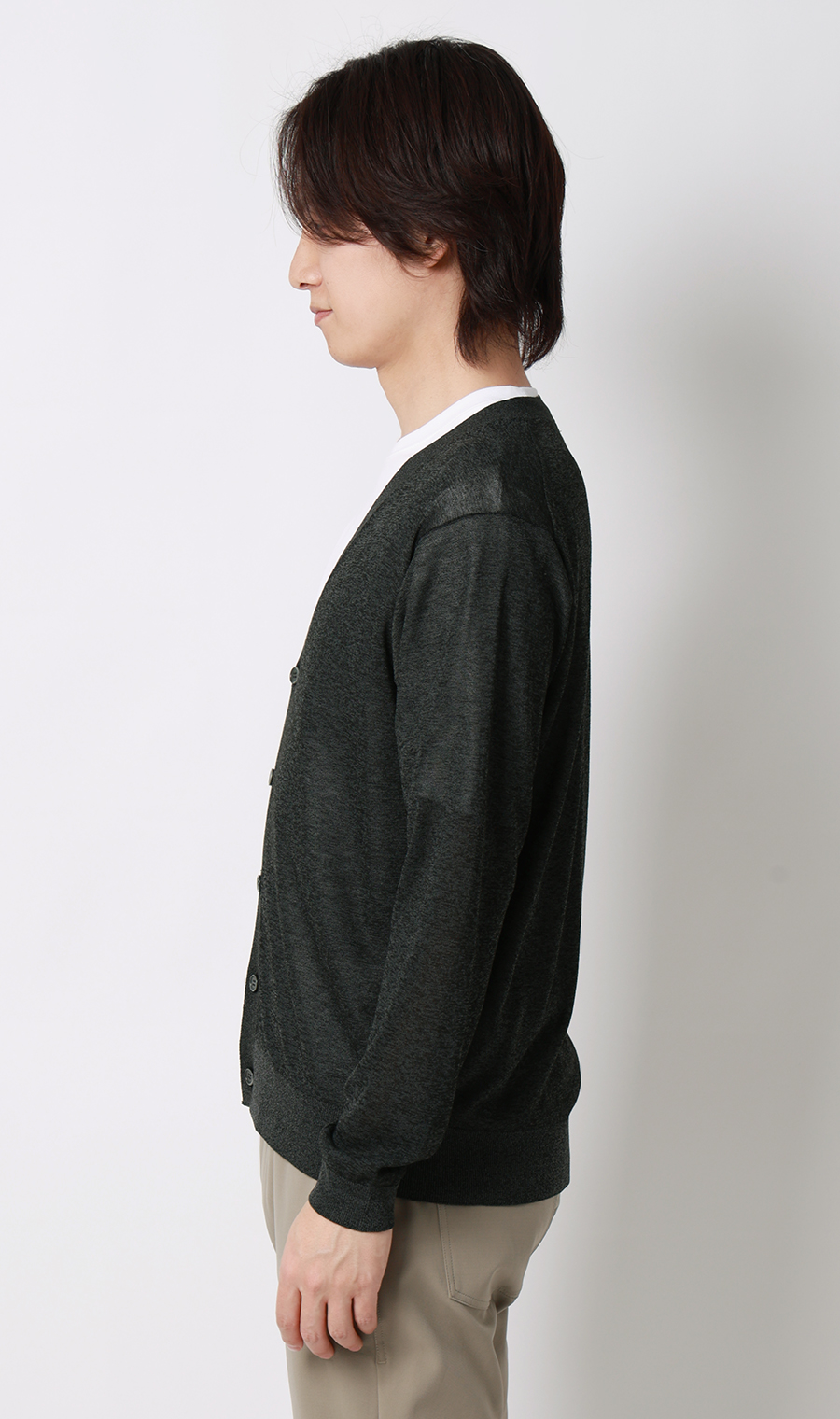ニットカーディガン【接触冷感】 チャコール S
