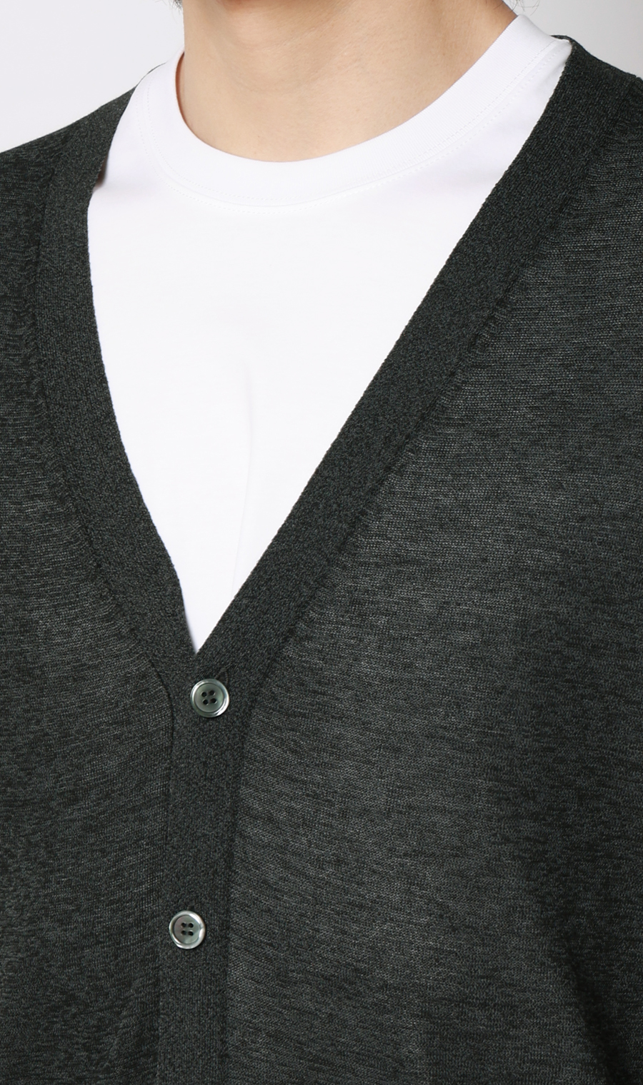 ニットカーディガン【接触冷感】 チャコール S