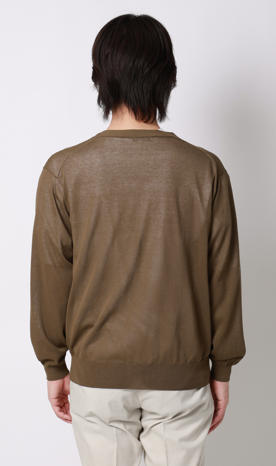 ニットカーディガン【接触冷感】 ブラウン S