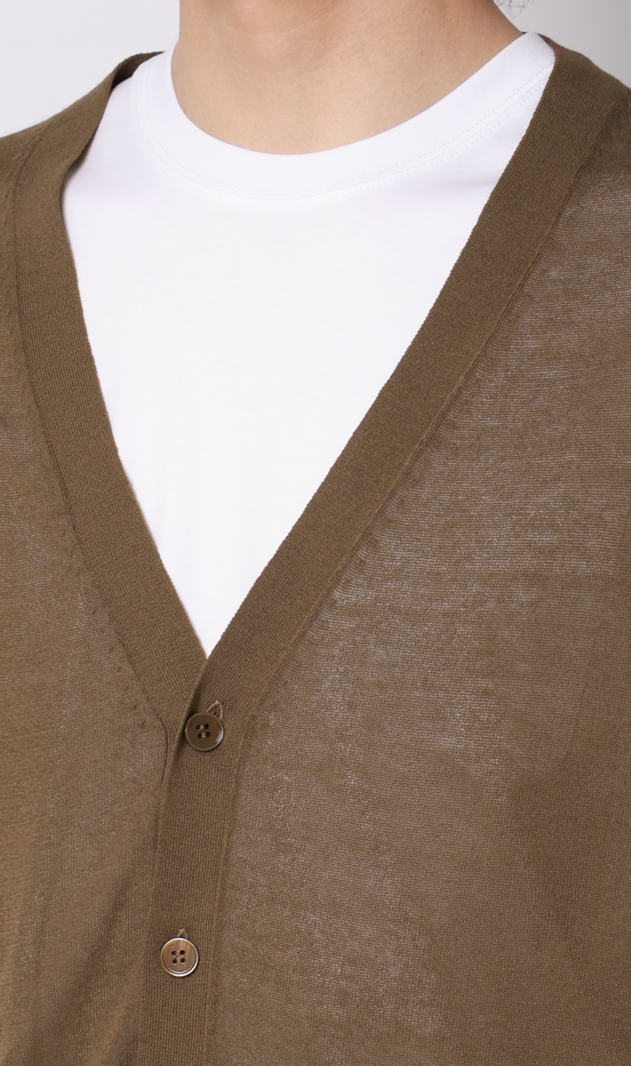 ニットカーディガン【接触冷感】 ブラウン S