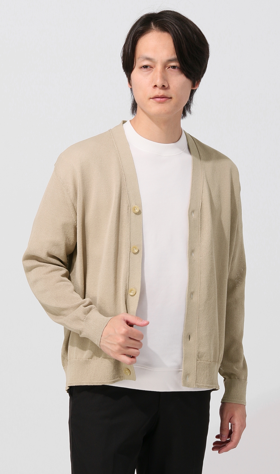 和紙カーディガン《MORLES》 ベージュ LL