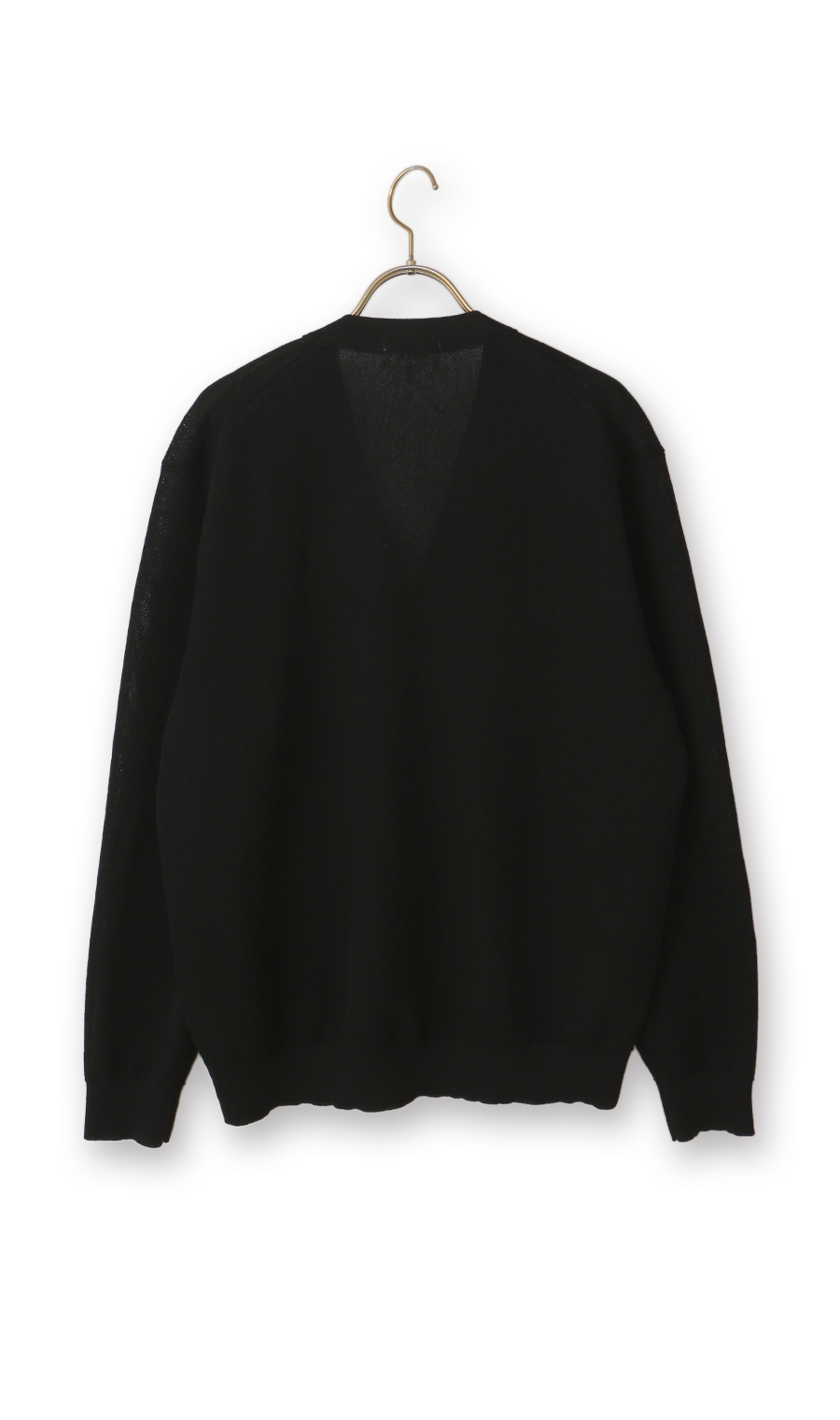 Vネックカーディガン【レーヨン混】 ブラック S