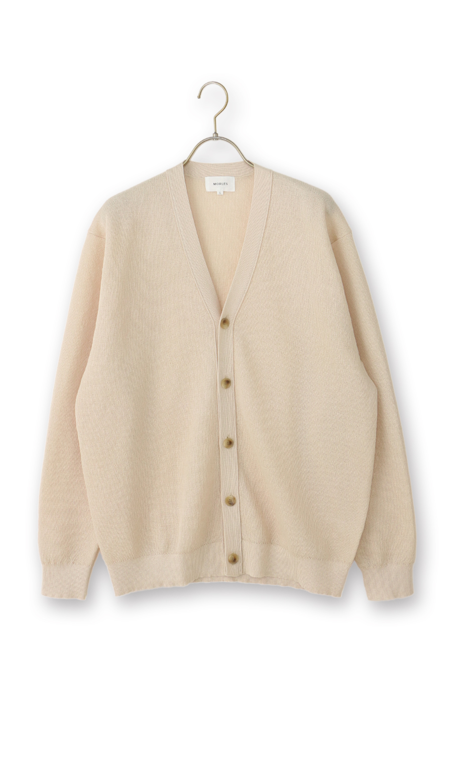 Vネックカーディガン【レーヨン混】 ベージュ S