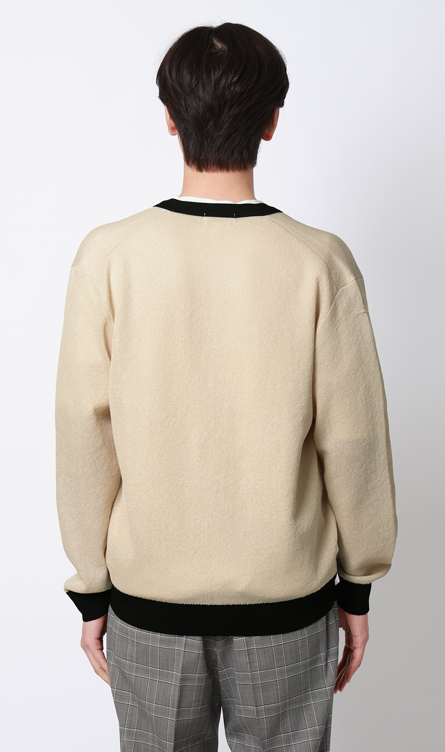 Ｖネックカーディガン【レーヨン混】 ベージュ S