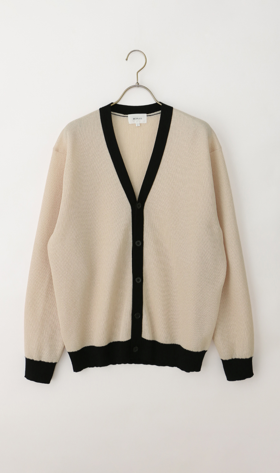 Ｖネックカーディガン【レーヨン混】 ベージュ S