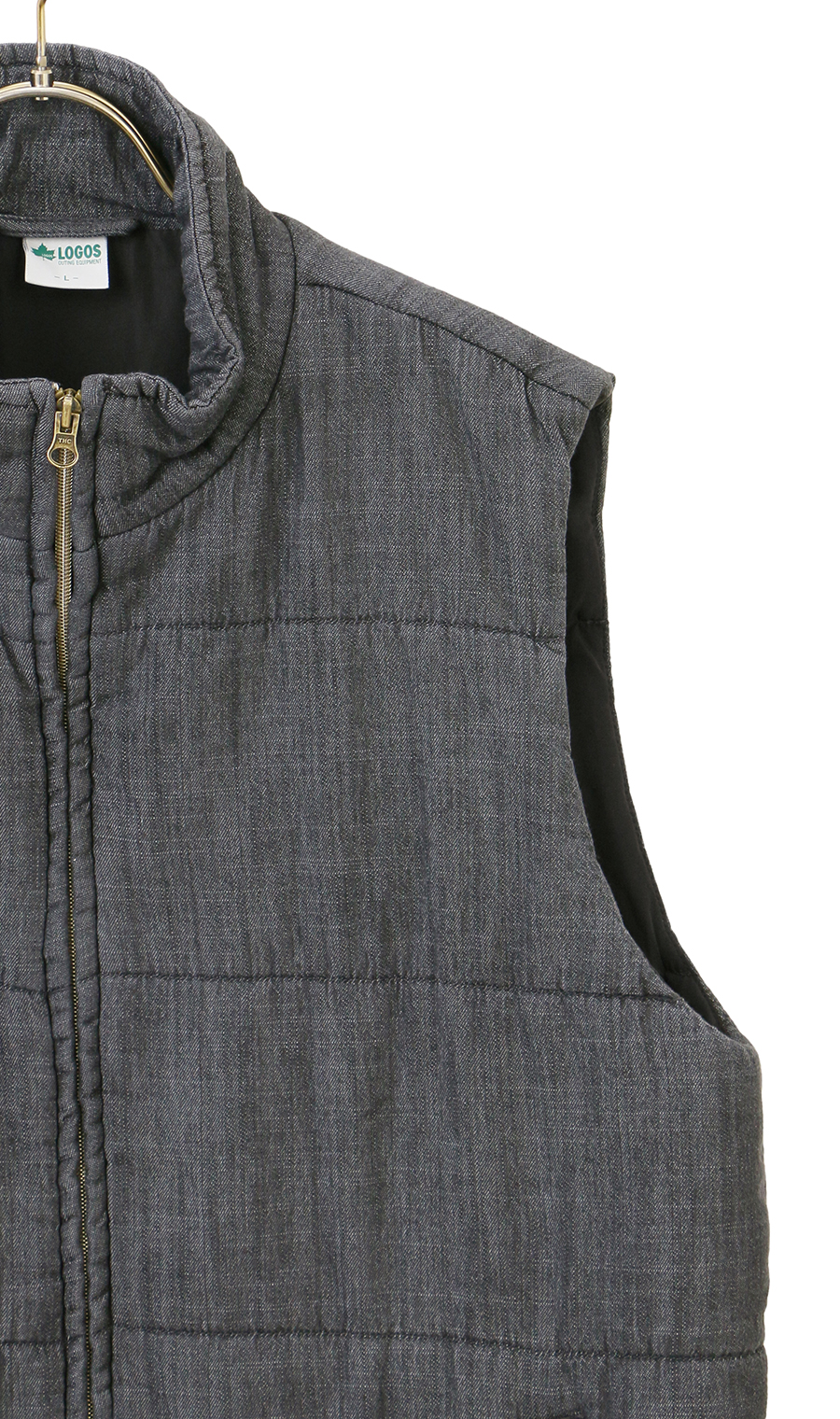 デニム中綿ベスト ブラック M